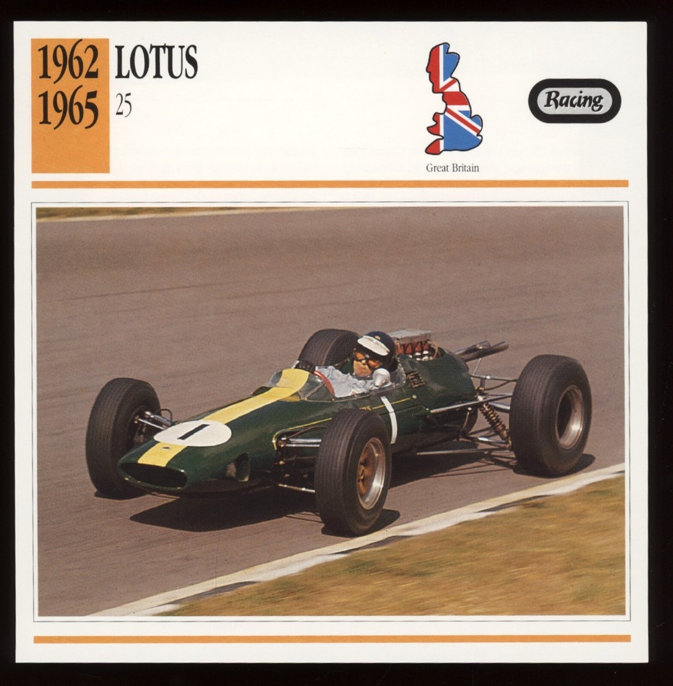 1962 - 1965  Lotus 25 Racing  Classic Cars Card