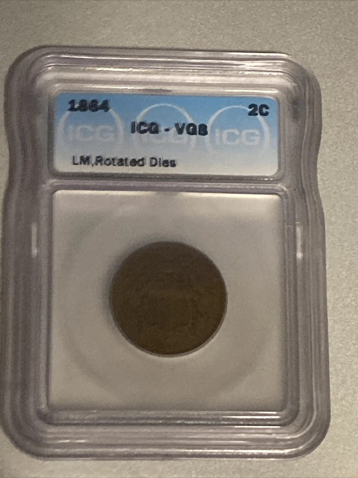 1864 2C  Two Cent Piece Large Motto Rotated Dies VG8 *RARE* - Image 3 of 4