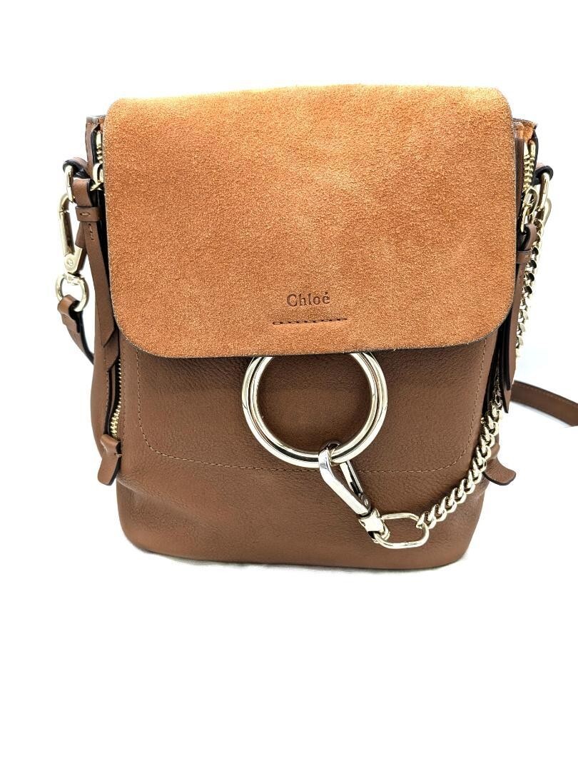 Chloe Faye 2way Shoulder Bag Backpack Suede Leather Brown Chloe Faye 2way Shoulder Bag Backpack Suede Leather Brown