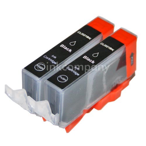 2 Canon Druckerpatronen Mit Chip CLI-521 Bk Black Ip 3600 Ip 4600 Ip 4700 Neu-image