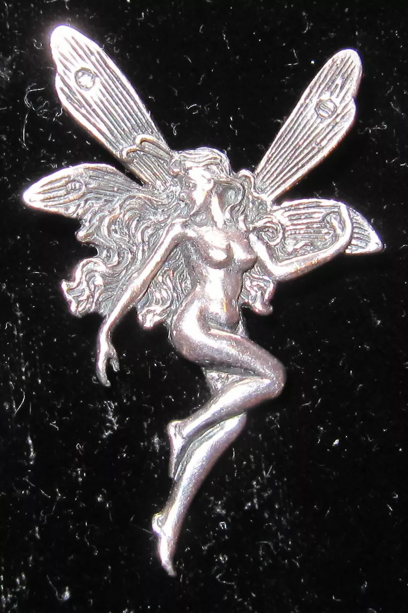 Vintage Art Nouveau Style 925 Sterling Silver Fairy Lady Brooch 5gr HALLMARKED