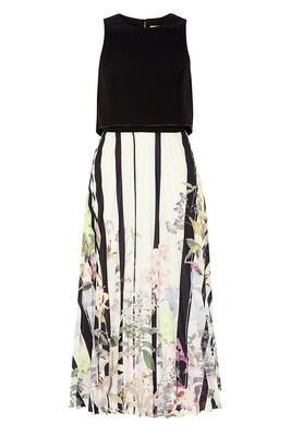 coast bailey print pleated dress
