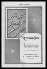 1920 S S White Mfg. Company Dental Philadelphia Revelation Burs Vintage Print Ad