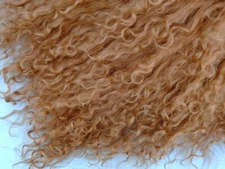 Ginger Brown  Tibetan Lamb Mohair Doll Hair  4 x 4" for Wigs or Rerooting Reborn