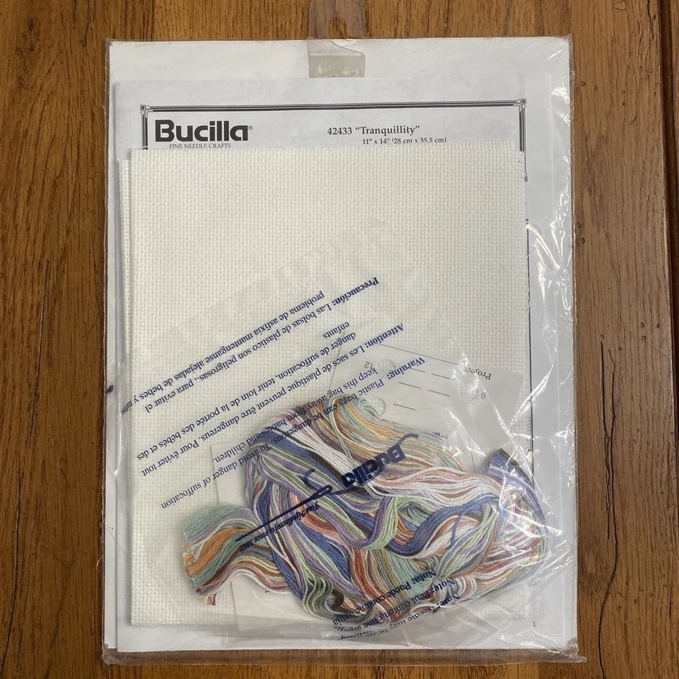 Bucilla Cross Stitch Kit TRANQUILITY 42433 Seashells Beach Unused No Needles - Image 2 of 4