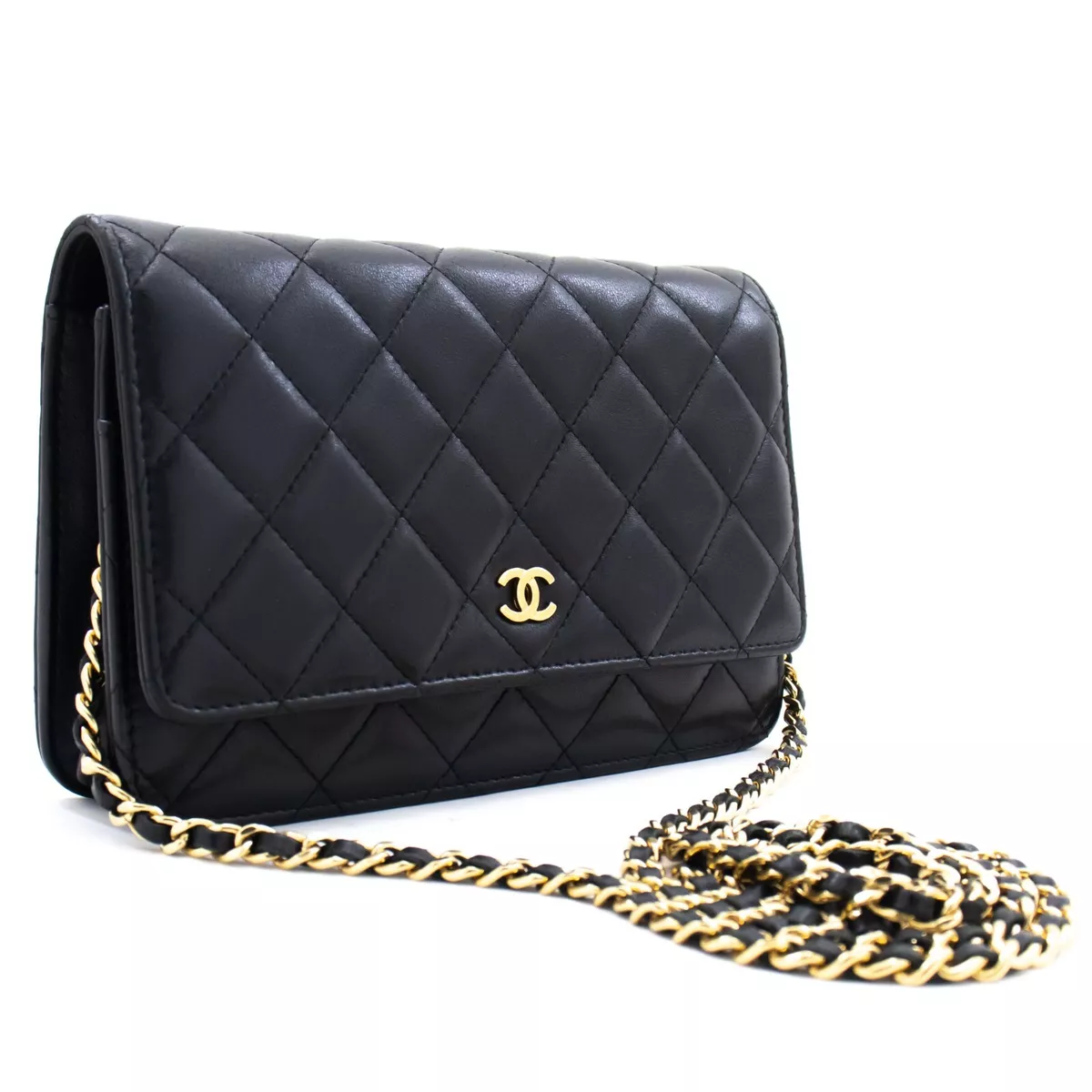 Wallet on chain leather crossbody bag Chanel Black in Leather