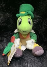 Disney's Jiminy Cricket Bean Bag 8" Pinocchio Character St. Patty's Day Clover
