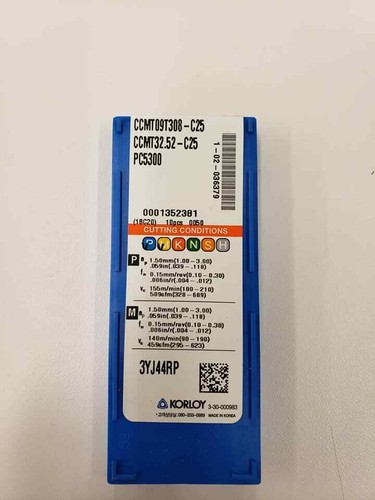 10pc) Korloy CCMT 32.52-C25 PC5300 Carbide Inserts Indexable 1-02-036379 - Picture 3 of 3