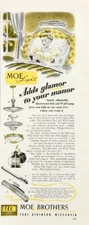 1947 Moe Brothers Lighting Fort Atkinson WI Print Ad Adds Glamor to Your Manor
