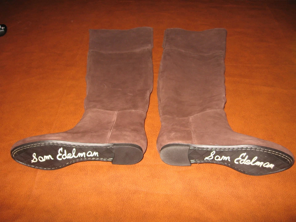 NUEVO SAM EDELMAN JACKSON MARRÓN GAMUZA SOBRE LA RODILLA BOTAS EN LA CAJA Foto 3 de 4