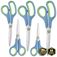 Scheren Set Edelstahlklingen Soft-Grip Bastelschere 5Er Set Blau FüR BüRo
