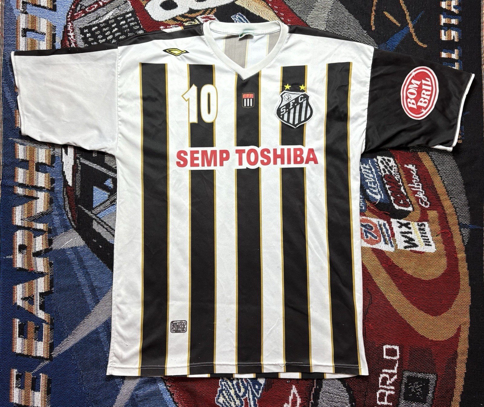 Santos Fc Soccer Jersey Brazil 2007 Era Neymar Jersey Men’s Large 22x30
