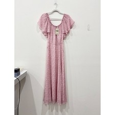 Loveshackfancy Evelyn Off the Shoulder Floral Maxi Sundress Pink Women's Size 6