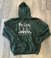 Green Bay Packers NFL Beatles Themed Hoodie Gildan Size Medium