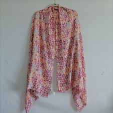 Cabi 301 Womens Multicolor Geometric Print Lightweight Scarf Wrap One Size