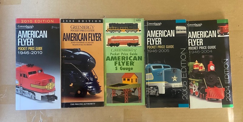Five Vintage American Flyer  Greenberg Price Guides