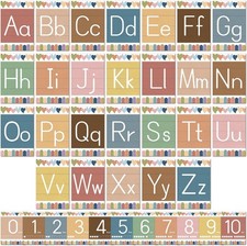 Alphabet Posters Classroom Wall Decor, Boho A...