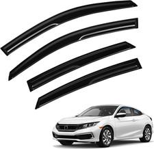 Window Visors Rain Guards For 2016-2021 Honda Civic Sedan Tape-On 4pcs