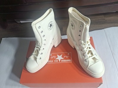Converse Chuck 70 De Luxe Heel Shoe White Chunky Platform Women 10.5  A05348C