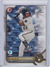 2022 Bowman 1st Edition #BPPF-128 Felix Valerio Milwaukee Brewers