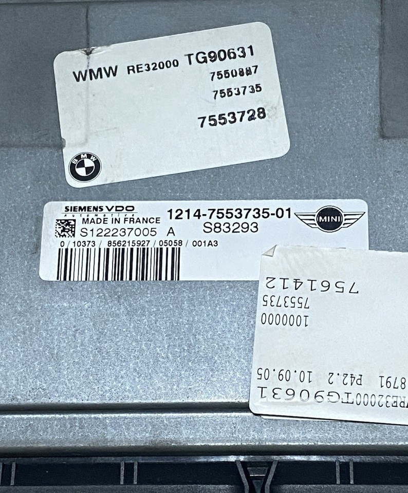 Mini Cooper S R52 R53 Engine Computer etc. 7553735 6941986 | eBay