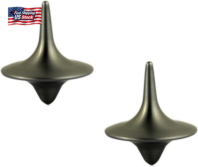 2Pcs Silver Accurate Spinning Top,Forever Spin,Portable Precision Metal Spinner