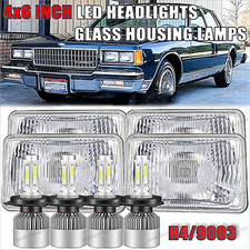 4pcs 4x6 Inch Led Headlight Hilo Sealed Beam For Chevrolet Caprice 1977-1986