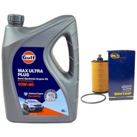 MotoröL Set Gulf Max Ultra Plus 10W-40 5 Liter + ÖLfilter FüR Chevrolet Cruze