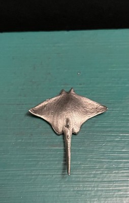 Image Pewter Stingray Fish Nautical Ocean Sea Life Decor Diorama Mini Figurine
