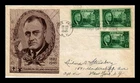 DR JIM STAMPS US COVER ROOSEVELT MEMORIAM HYDE PARK FDC SCOTT 930