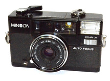 Minolta Hi-Matic AF2 Point Shoot 35mm Film Camera -PARTS OR REPAIR -