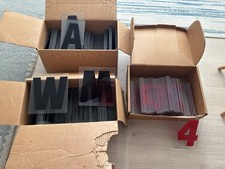 Lot of Over 600 Used Outdoor Black Red Marquee 7" Letters Numbers Symbols
