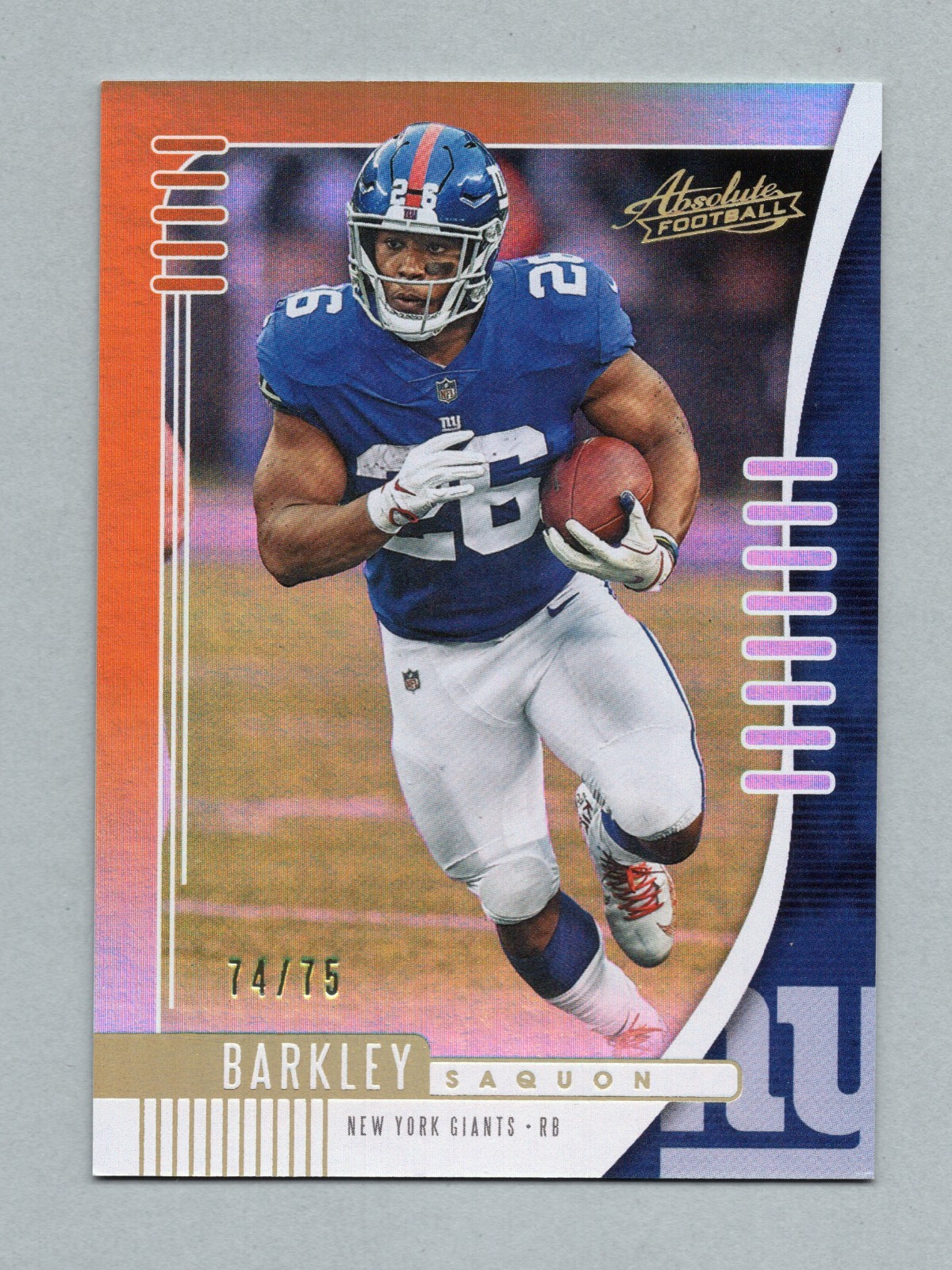 2019 Panini Absolute Saquon Barkley Orange Spectrum Card #62 SN 74/75
