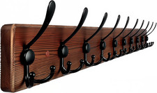 Large Coat Rack Wall Mount 38.6'' Rustic Wood Coat Rack Hook Long Coat Hooks Wal