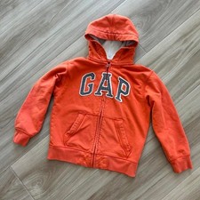 Gap Kids unisex Orange Zip up cotton Hoodie