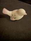 FENTON ART BIRD PINK And WHITE With HAND PAINTED FLOWERS