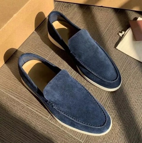 Mocassini uomo moda classici scamosciati slip-on piatti casual pigri scarpe da guida - Foto 28 di 35
