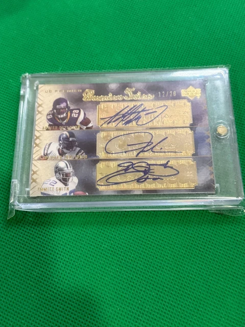 2007 UD Premier Trios #PTT4 Emmit Smith Tomlinson Adrian Peterson Auto /20 sauber