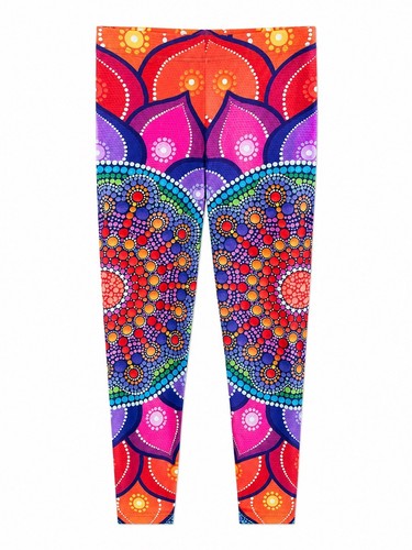 ArtOfWhere Mandala Print Leggings Vibrant Colors Medium Polyester/Spandex