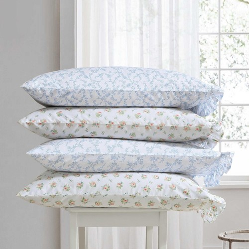 - Standard Pillowcase Set, Breathable Percale Cotton Bedding, Floral Home Dec... - Afbeelding 3 van 4