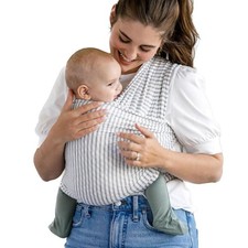 SOLLY BABY Soft Light Wrap Carrier Natural GRAY STRIPE 100 Tencel Modal - USA
