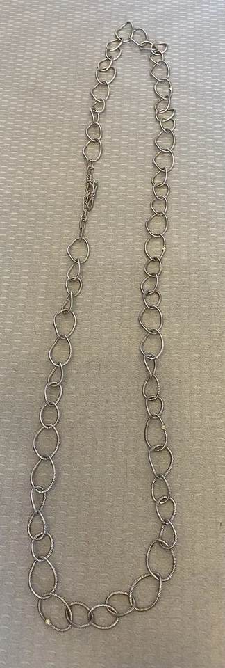 "Collar de cadena Judith Ripka JR de plata de ley de oro amarillo de 18 quilates con bisel de diamantes 34""" Foto 2 de 4