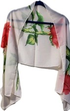 Women s Lightweight Floral Printed Fashion Long Summer Scarf Wrap 60 x18 Beige