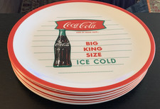 8 Gibson Coca-Cola Melamine 10&rdquo; Plates Big King Size Ice Cold Sign of Good Taste