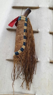 Indian Beaded Knife Cover Native American Sioux Handmade Leather Knife Sheath