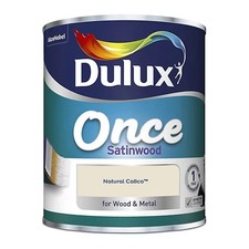Dulux Once Natural calico Satinwood Metal & wood paint, 750ml