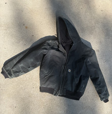 Carhartt Men s Black Hooded Full Zip Jacket Solid Logo Zipper Regular L