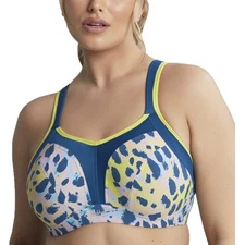 Sculptresse by Panache LIME ANIMAL Underwire Sports Bra, US 34H, UK 34FF