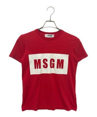 MSGM Women's Red Logo Cotton T-Shirt XS Italy Casual Top