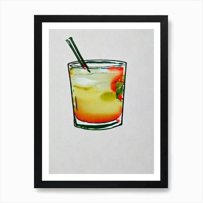 Margarita 2 Minimal Line Drawing Wi gerahmtes Wandbild Poster Leinwanddruck Bild